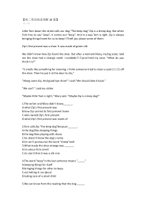 初三英语阅读理解20篇