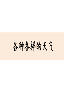 最新人教版二年级科学下册《1-各种各样的天气》课件