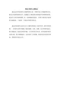 科技小制作心得体会
