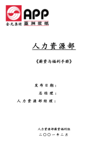 金光纸业（中国）投资有限公司全套薪资与福利手册
