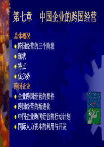第九章中国企业的跨国经营