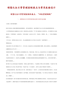 销售团队日常管理