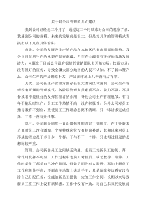 关于对公司管理的几点建议-公司的管理建议