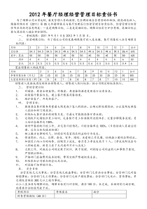 餐厅经理经营管理目标责任书