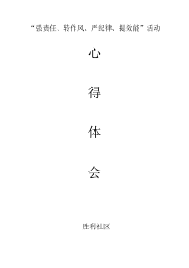 强责任转作风严纪律提效能心得体会