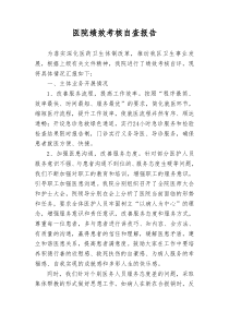 医院绩效考核自查报告