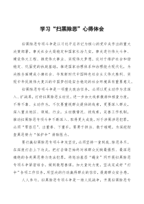 学习“扫黑除恶”心得体会