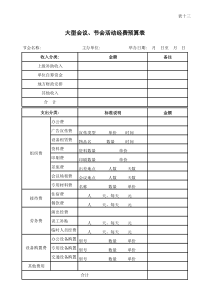 大型会议经费预算表