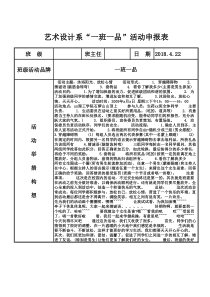 艺术设计系“一班一品”活动策划