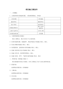项目施工策划书