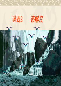 第九单元 课题2溶解度