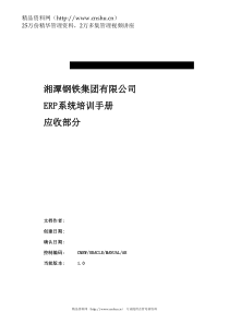 ERP-ORACLE-湘潭钢铁ERP系统培训手册应收模块用户手册（DOC 53页）