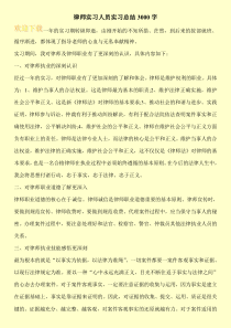 律师实习人员实习总结3000字