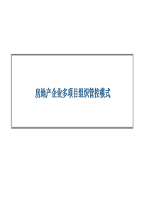 房地产多项目组织管控模式