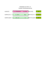 气体操作密度转换标准密度计算单