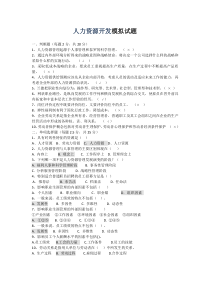 人力资源开发模拟试题