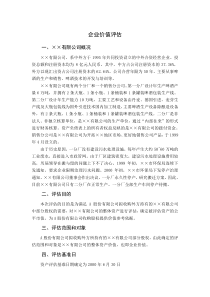 企业价值评估模版
