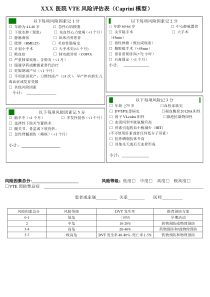 静脉血栓风险评估表