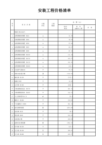 水电安装工程价格清单