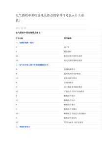 电气图纸中那些管线及敷设的字母符号表示什么意思