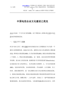 中国电信企业文化建设之我见