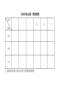 幼儿园一周食谱表(给家长)