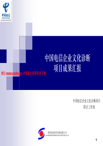 中国电信企业文化诊断项目成果汇报（PPT 74页）