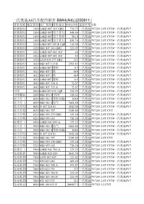 一汽奥迪A4汽车配件报价