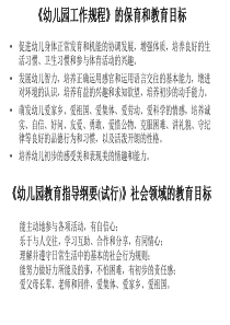 幼儿园社会教育目标
