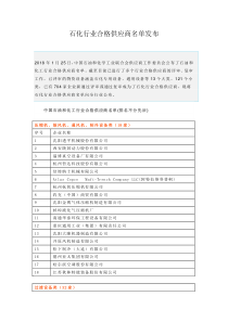 石化行业合格供应商名单发布