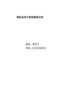 唯品会电子商务案例分析