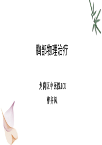 胸部物理治疗-肺部廓清技术