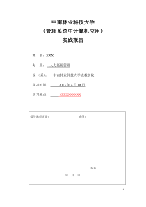 《管理系统中计算机应用》实践报告