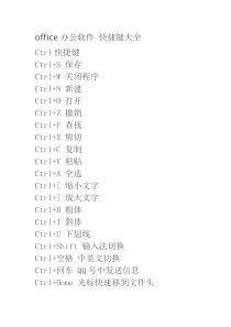 office办公软件 快捷键大全