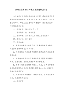 乡镇卫生院卫生应急培训计划