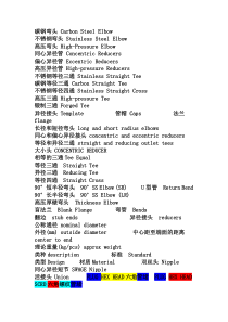 管件中英文对照表 (常用)