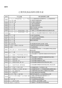 最新版化妆品原料目录