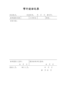 审计谈话记录(样表)
