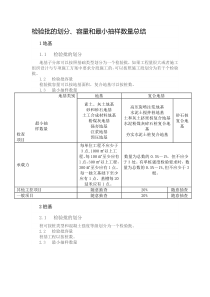 检验批划分、容量和最小抽样数量