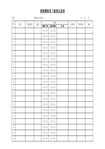 疫情期间员工检查记录表