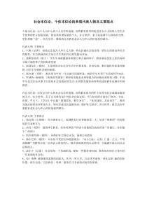 社会本位论和个体本位论-代表人物及观点