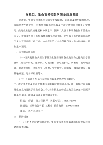 急救类、生命支持类医学装备应急预案