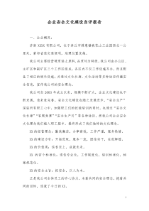 企业安全文化建设自评报告