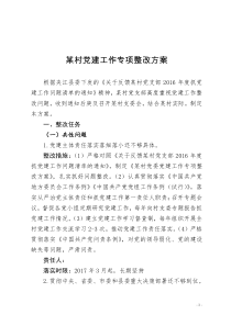 某村党建问题整改方案