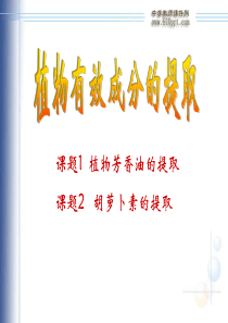 专题6植物有效成分的提取