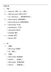 湘少版小学英语毕业总复习知识点汇总