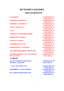 煤矿常见违法行为依据及违法行为处罚办法