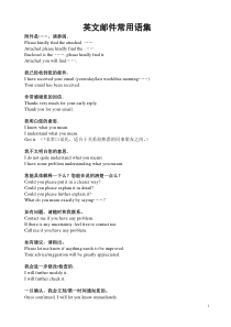 英文邮件常用语集