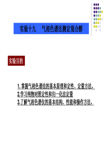 实验十九气相色谱法测定混合醇