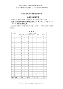 企业文化与员工满意度调查问卷(1)
